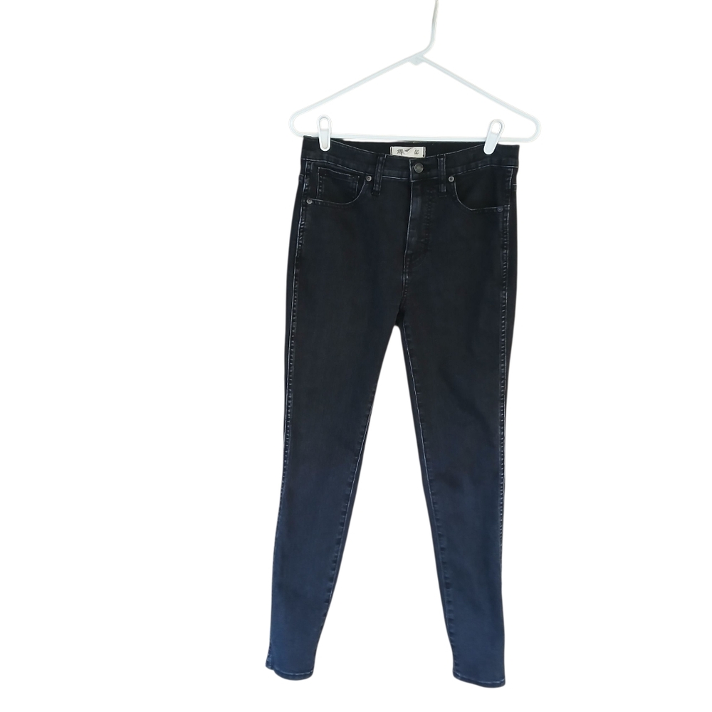 Madewell Black Denim 10" High Rise Skinny Jeans Size 28